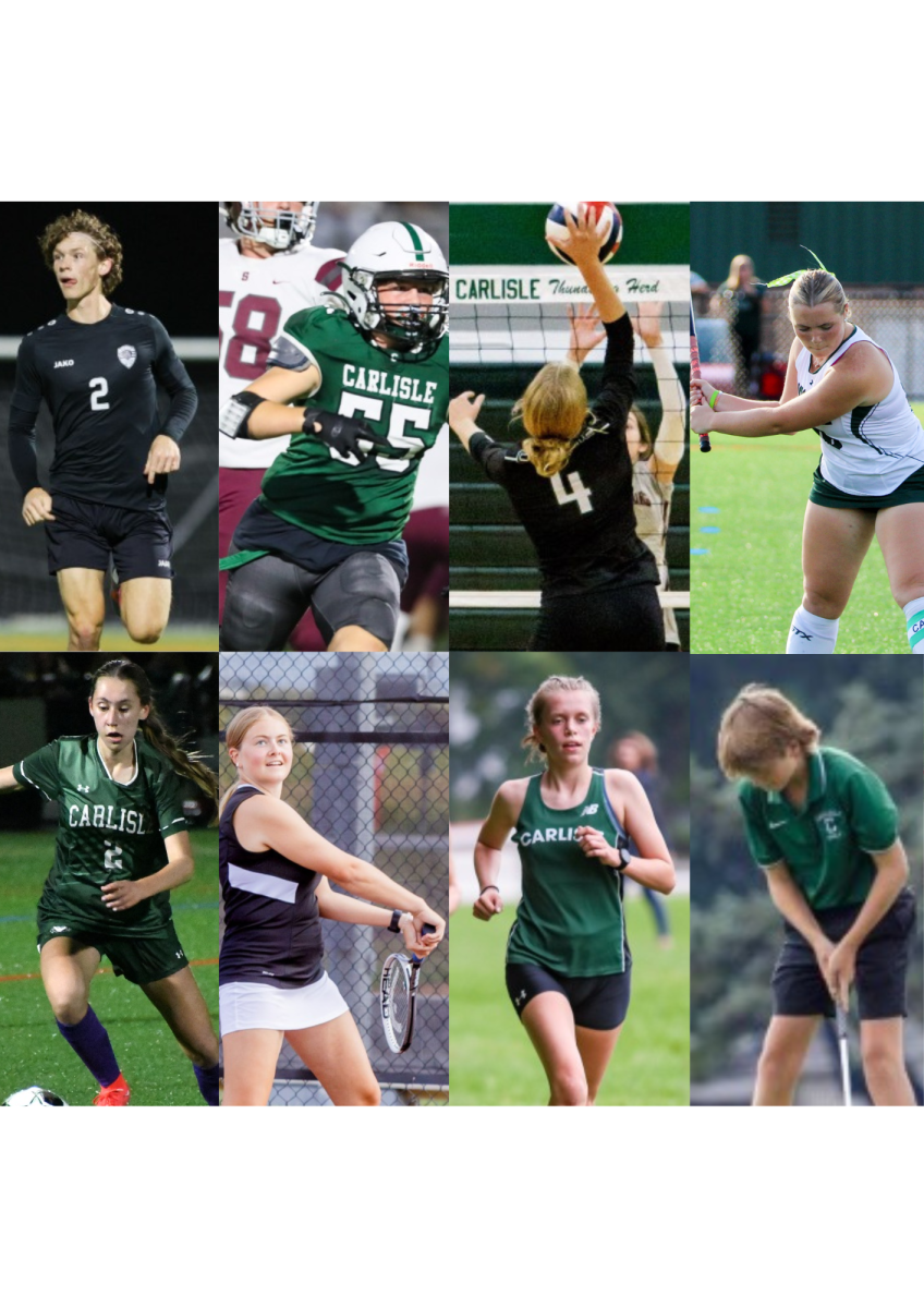 FEATURED: Top Row (left to right) junior Levi Smith, freshman Joshua Smith, junior Molly Renninger, and senior Cassidy Dillon
Bottom Row (left to right) freshman Julia Ring, senior Amelia Hough, sophomore Ana Bondy, and sophomore Cooper Maschmeyer are captured taking action in their sport.