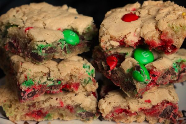 HOLIDAY TREAT: These soft cookie bars have the perfect balance between sweet chocolate M&Ms and classsic cookie dough, making it a Scope favorite!
