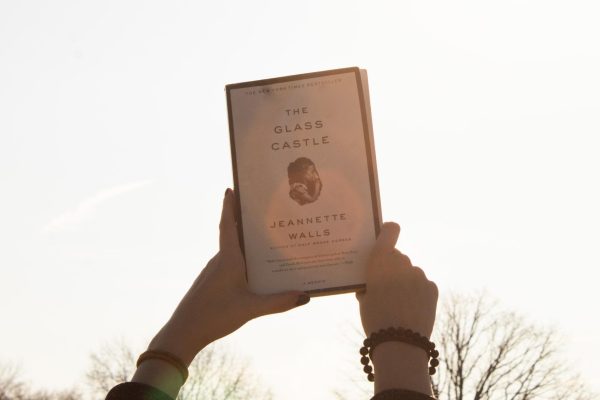 Copy of The Glass Castle held up to the sun. 