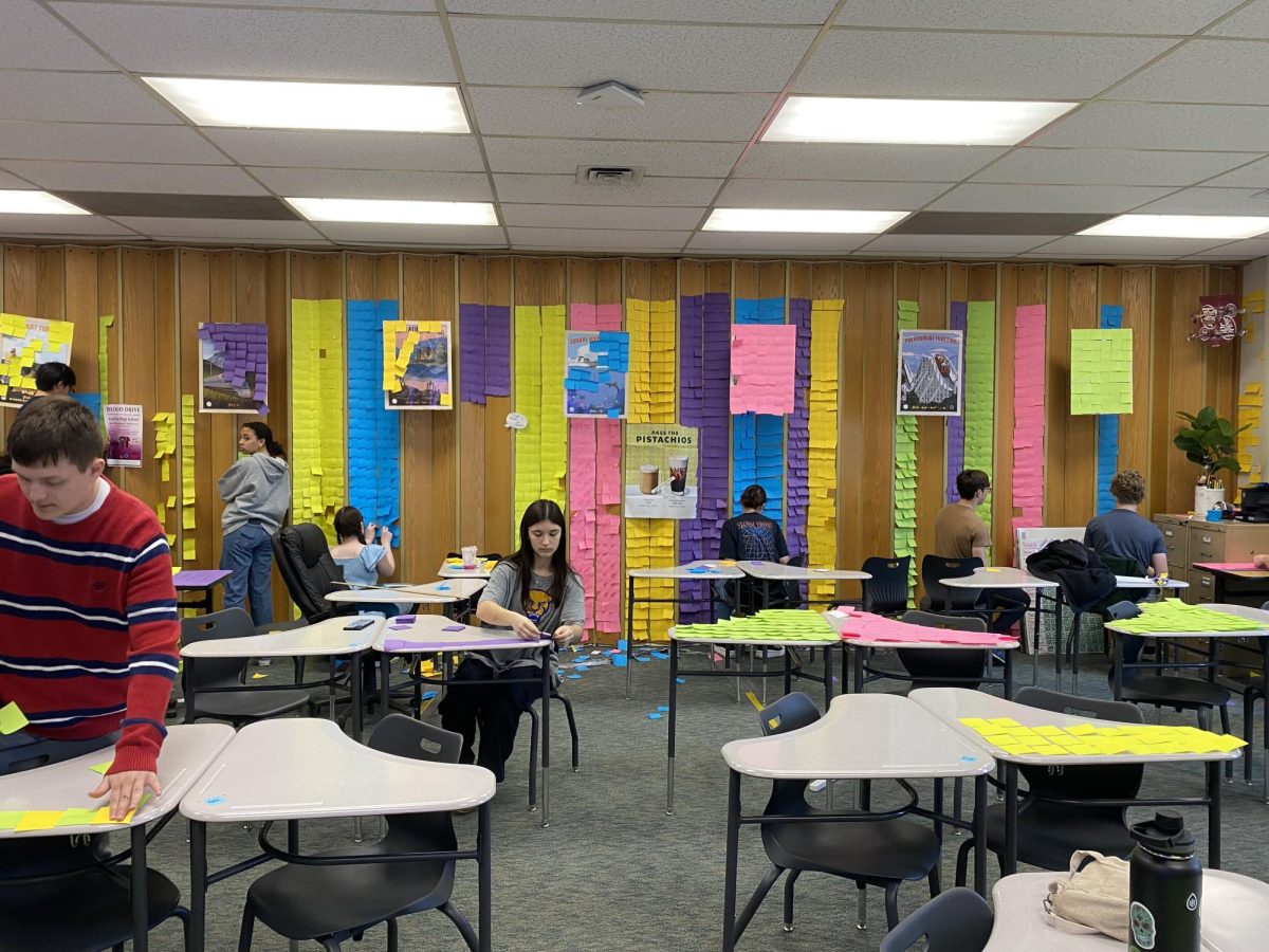 Students from across the math program work together to solve the ultimate math problem: how to prank Mr. Bigelow for April Fools.