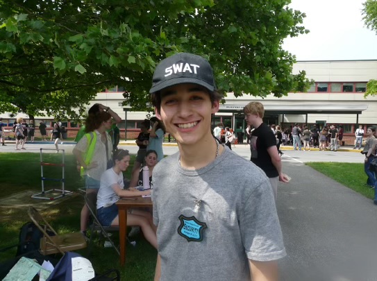 Dawson happily awaits his first arrest.